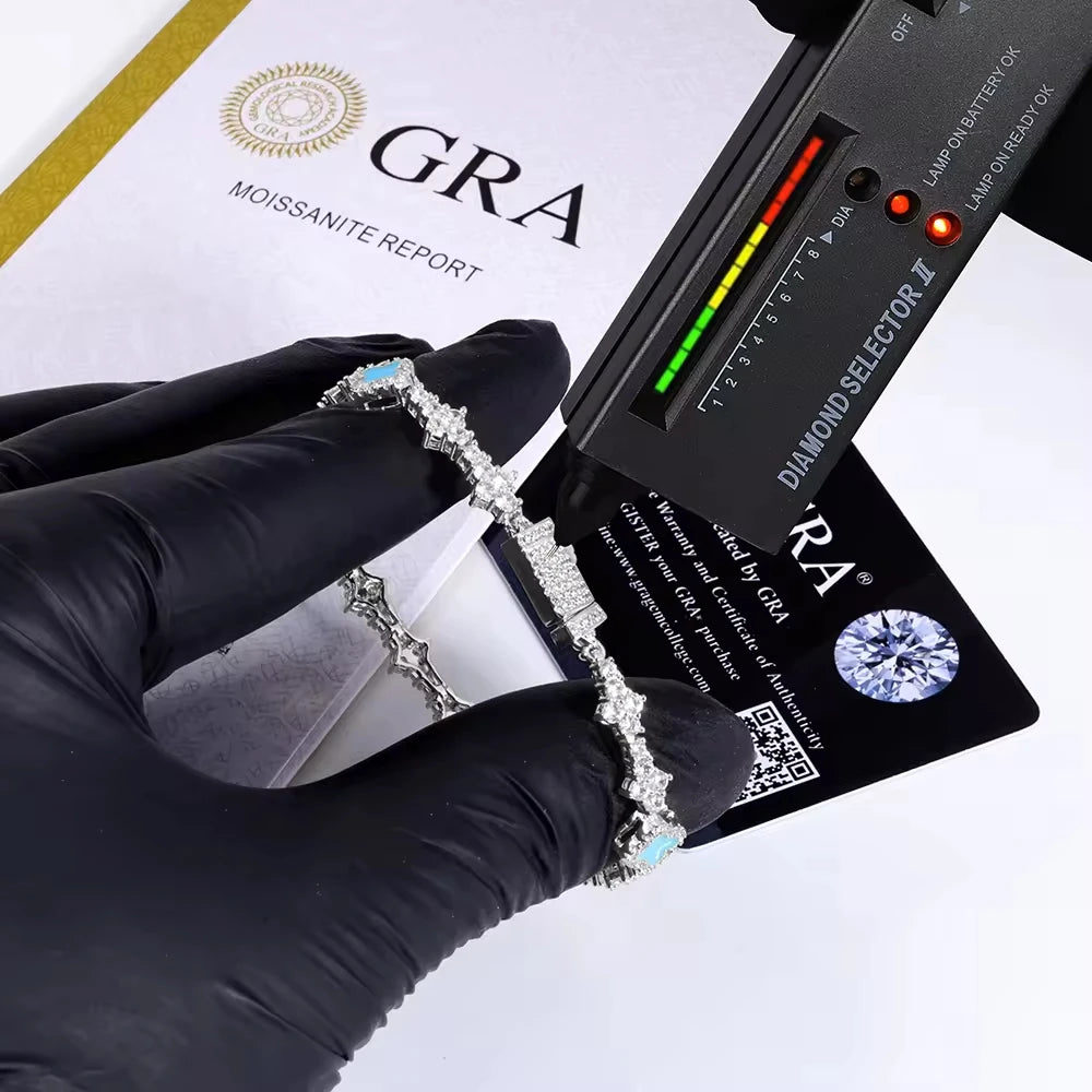 VVS Moissanite Colored Tennis Bracelet