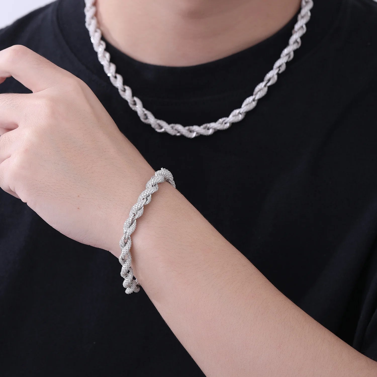 VVS Moissanite Twist Rope Chain