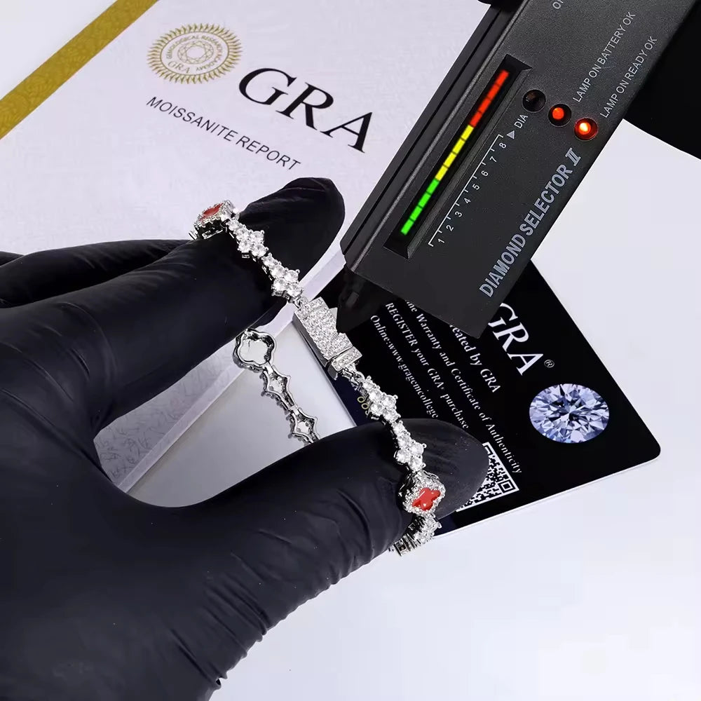 VVS Moissanite Colored Tennis Bracelet