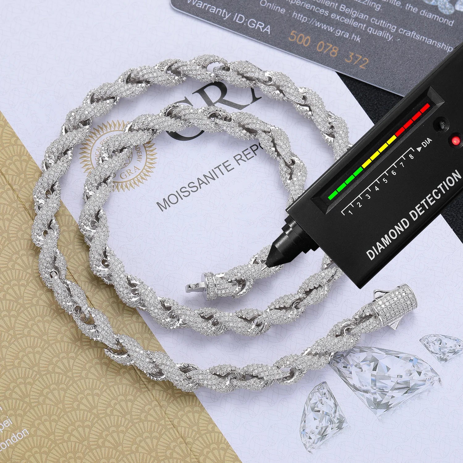 VVS Moissanite Twist Rope Chain