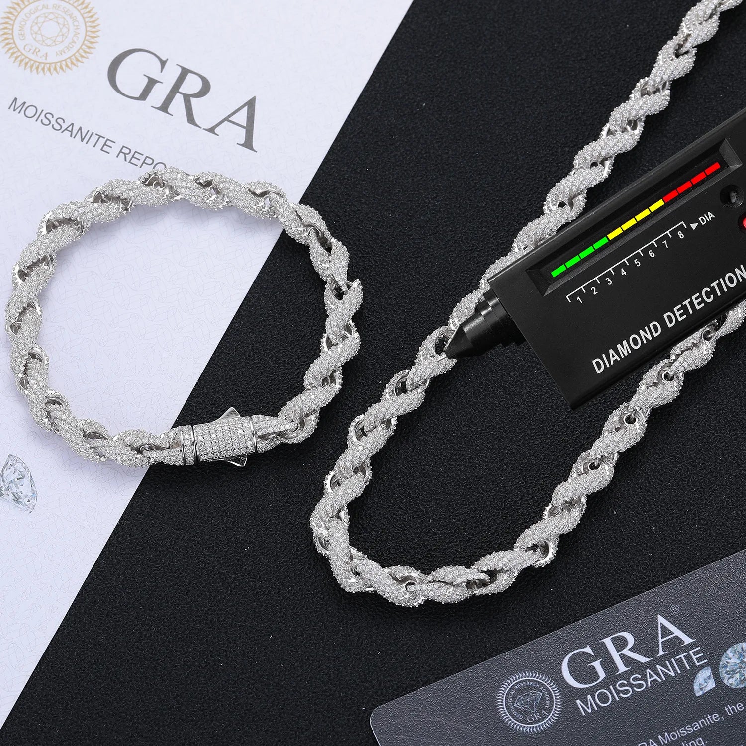 VVS Moissanite Twist Rope Chain